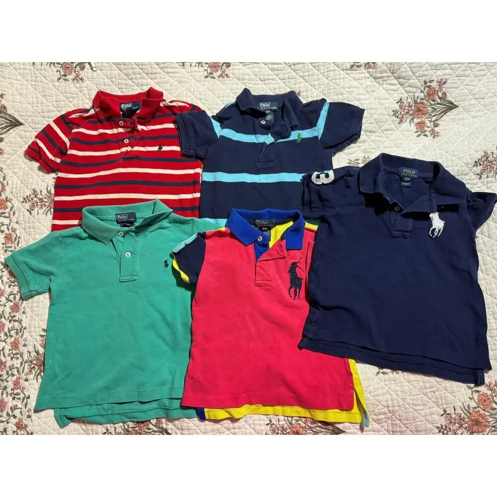 Ralph Lauren Little Boys LOT 5 Polo Shirts 2T/3T